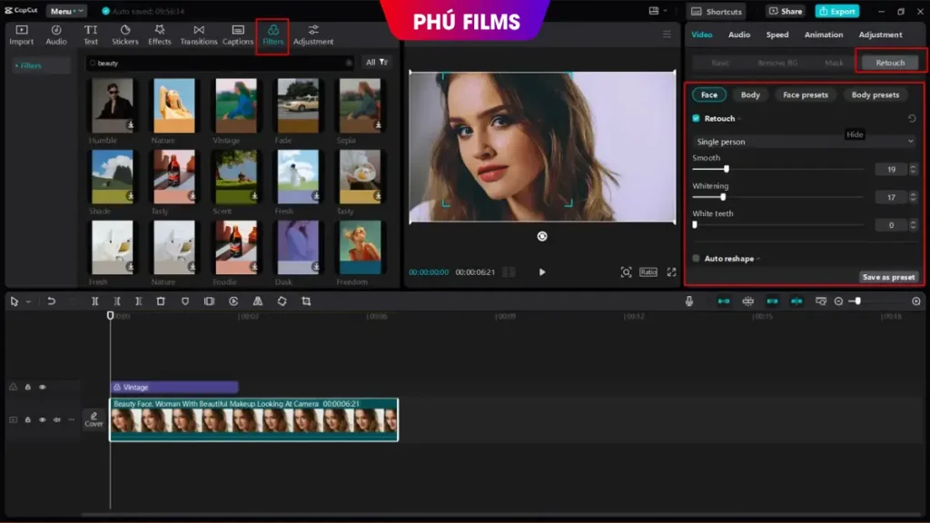 Chỉnh màu trên CapCut PC