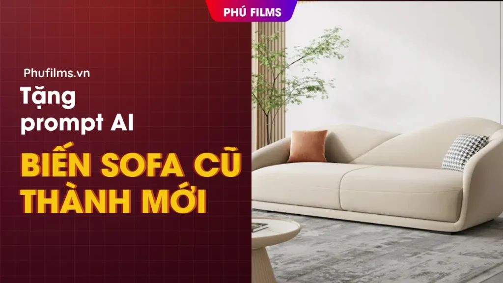 Phú Films tặng prompt AI biến sofa cũ thành sofa mới